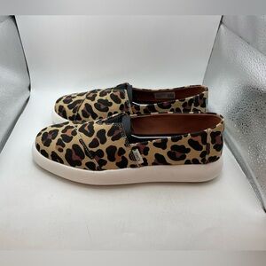 Toms Leopard Print Flats with Black Accents